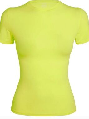 RARE SKIMS Fits Everybody Daffodil Neon Lime Short Sleeve Top - Women